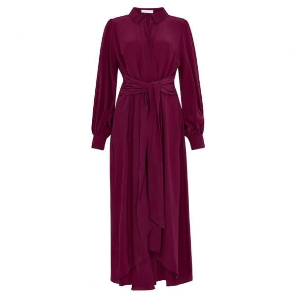 Aria Plain Midi Shirt Dress - Image 4