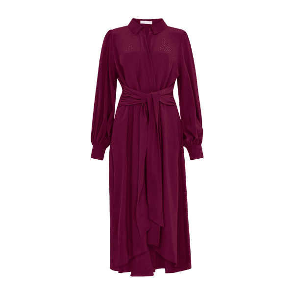 Aria Berry Shirt Knee Dress - Image 2
