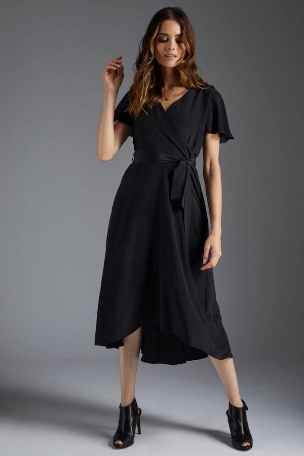 Luciana Black Knee Dress