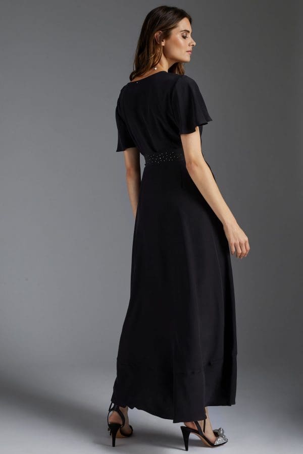 Luciana Black Midi Dress - Image 3