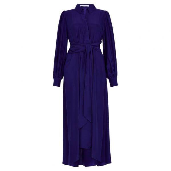 Aria Cobalt Midi Shirt Dress - Image 4