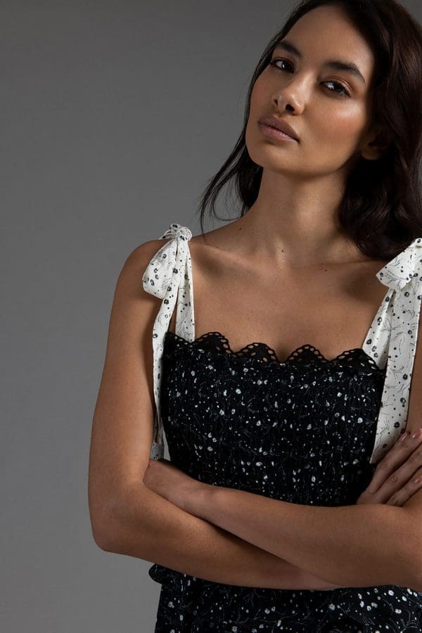 Zia Black Smock Tie Dress - Image 2