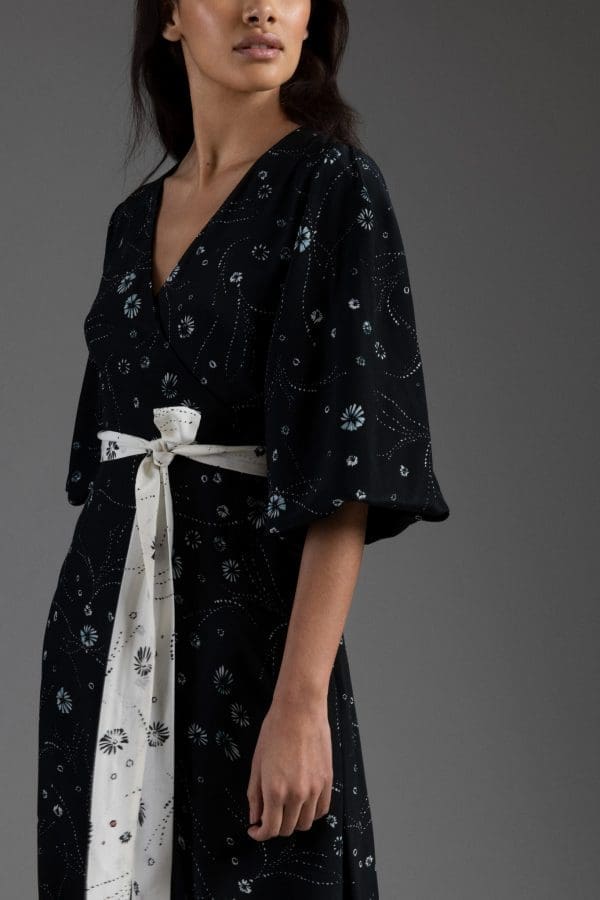 Leilani Black Print Midi Dress - Image 3