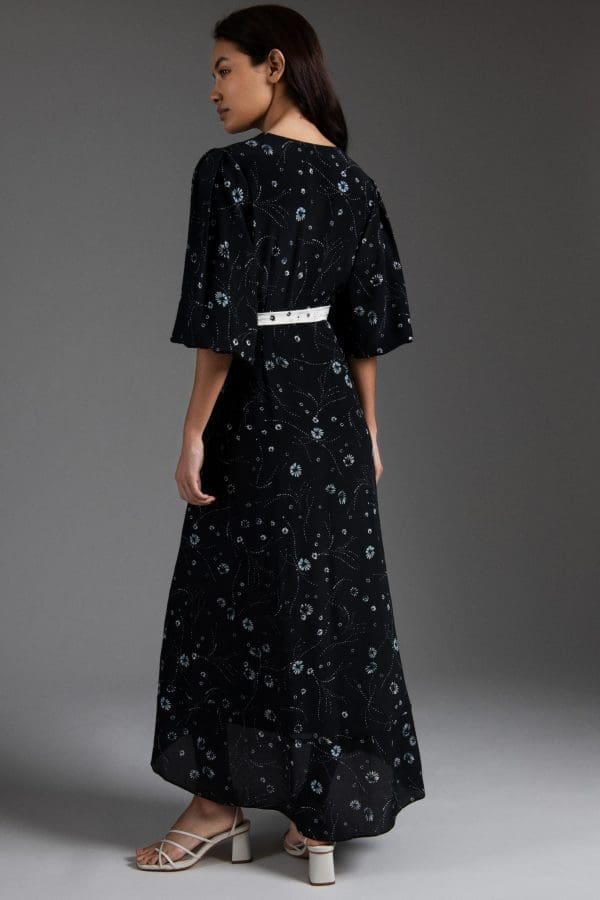 Leilani Black Print Midi Dress - Image 2
