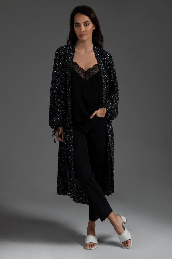 Gaia Black Smock Kimono
