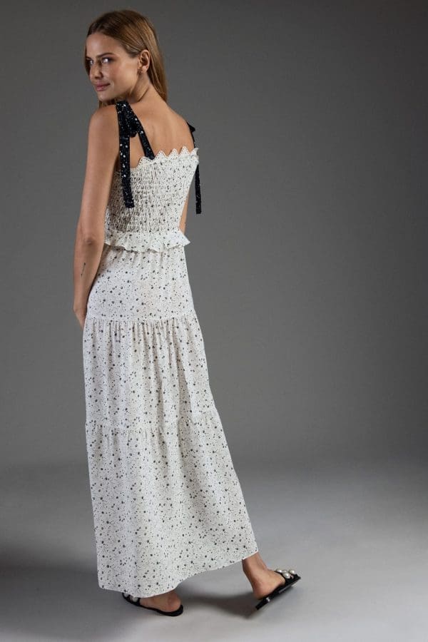 Zia Ivory Smock Tie Dress - Image 3