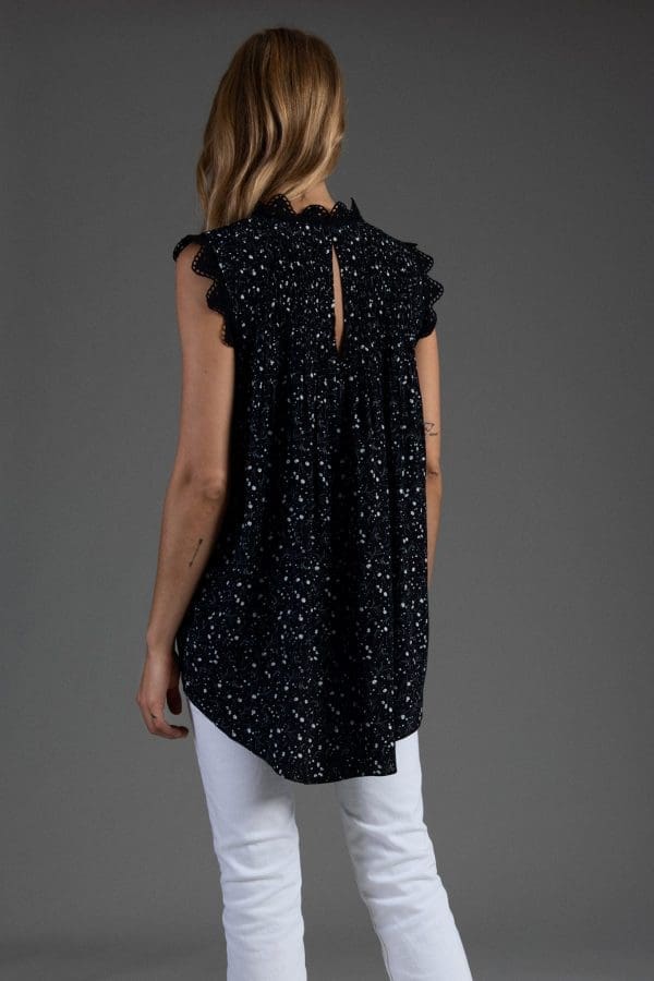 Zinnia Black Smock Blouse - Image 4