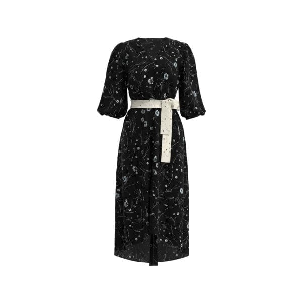 Leilani Black Print Knee Dress - Image 3