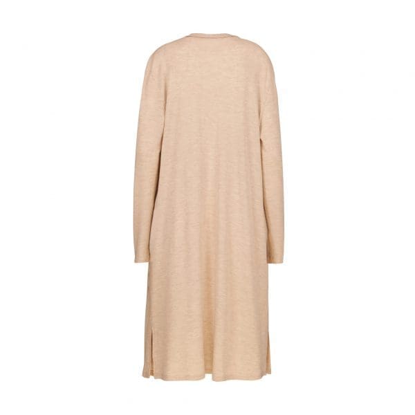 Malia Nude Merino Longline Wrap Cardigan - Image 4