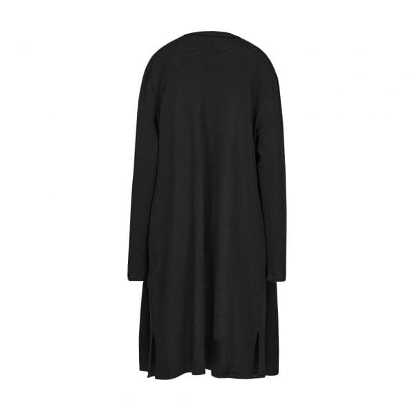 Malia Black Merino Longline Wrap Cardigan - Image 4