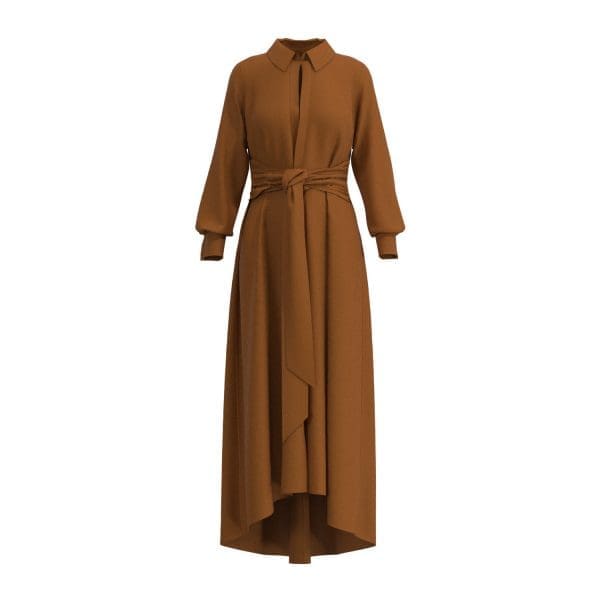 Aria Copper Midi Shirt Dress - Image 3