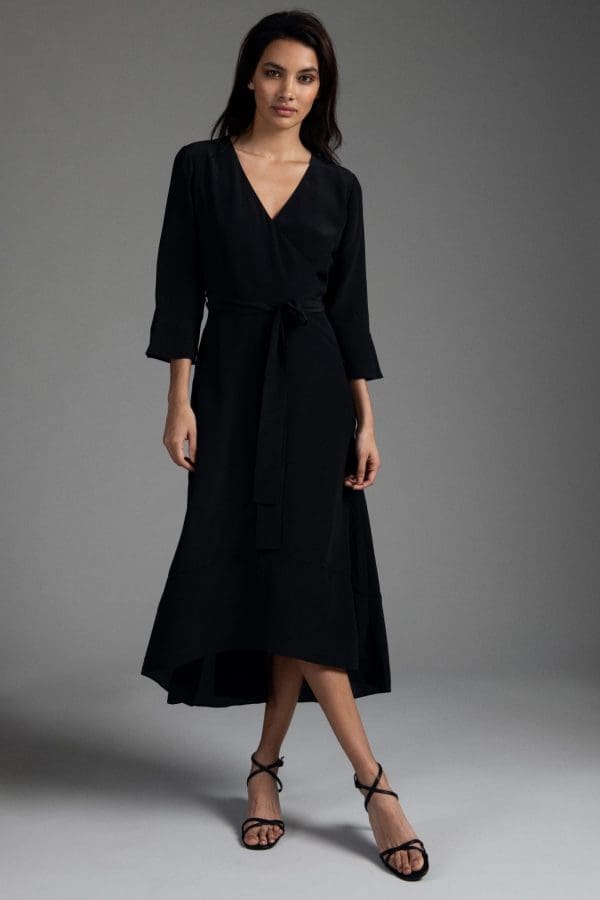 Luciana Black Knee Sleeved Dress