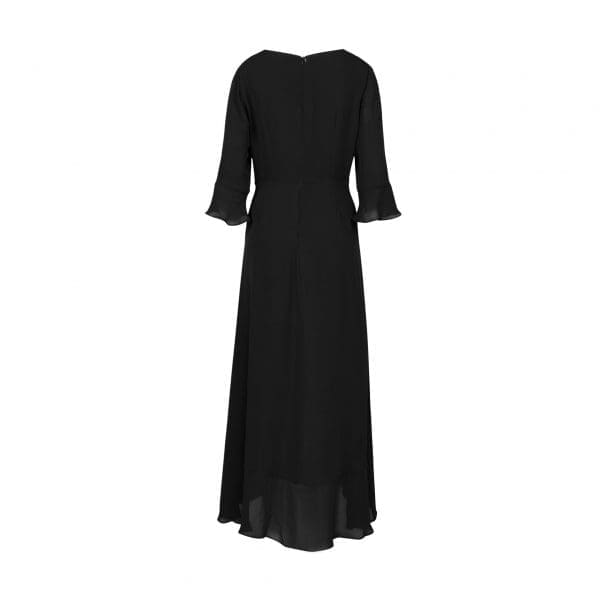 Luciana Black Midi Sleeved Dress - Image 4