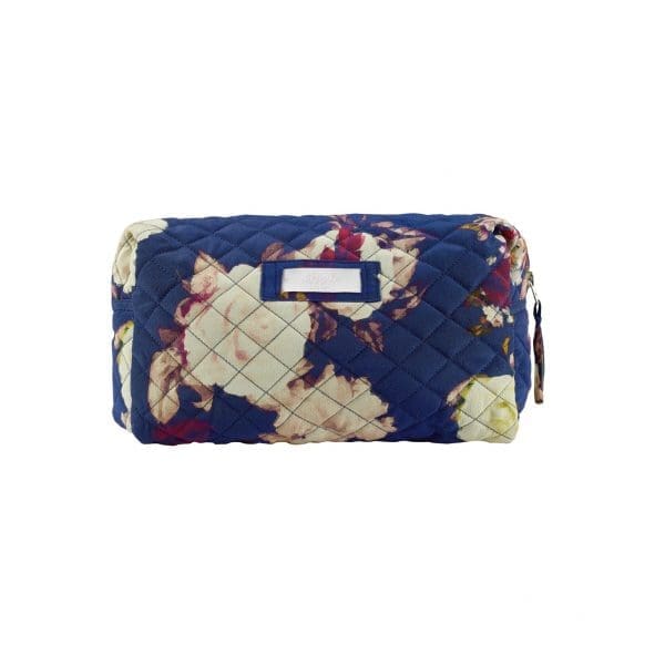 Midnight Floral Quilted Make Up Bag