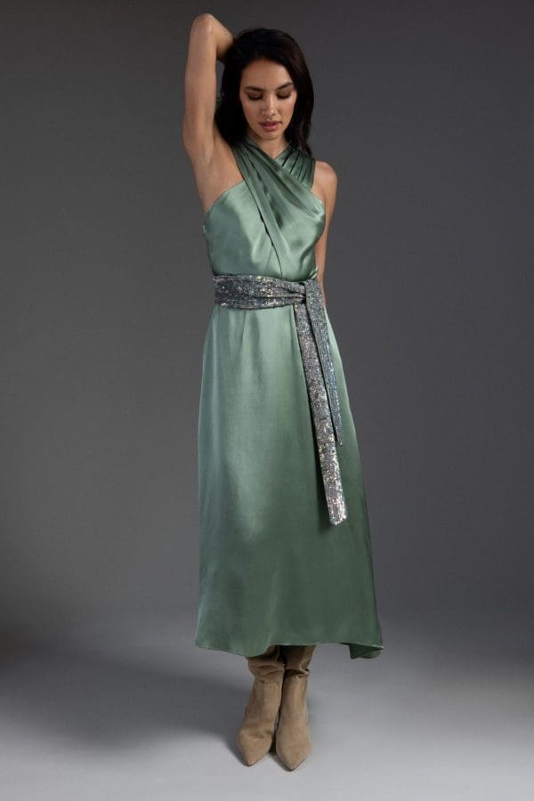 Zarina Satin Plain Midi