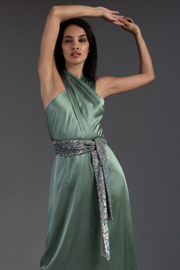 Zarina Satin Plain Midi - Image 5