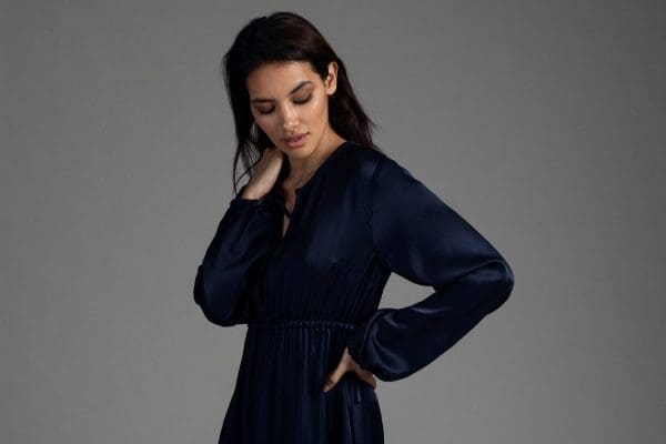 Isla Silk Satin Knee Dress