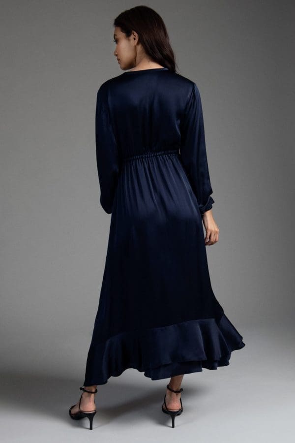 Isla Silk Satin Midi Dress - Image 2