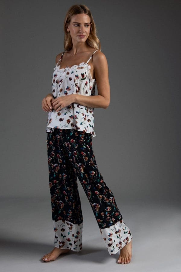 Kaya Rose Print Long Sleepwear