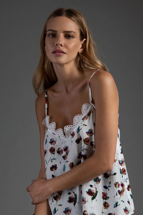 Kaya Rose Print Crop Sleepwear - Image 2