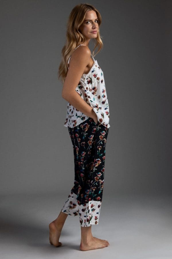 Kaya Rose Print Crop Sleepwear