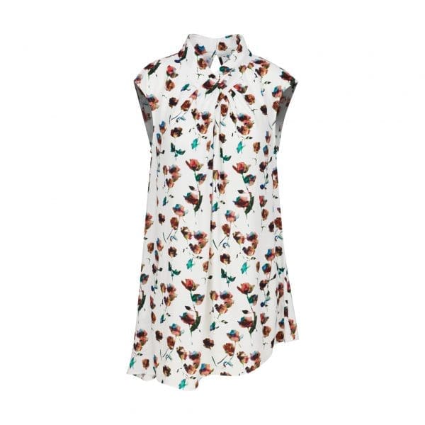 Zaria Ivory Rose Print High Neck Blouse - Image 4