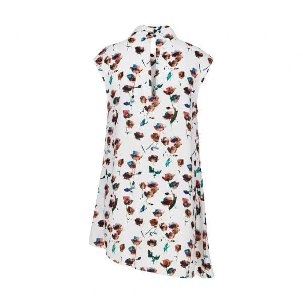 Zaria Ivory Rose Print High Neck Blouse - Image 5