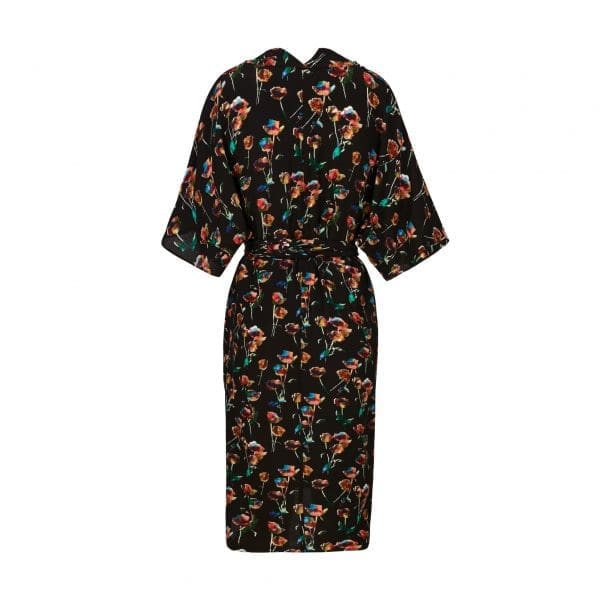 Rada Black Wrap Kimono Sleeve Dress - Image 4