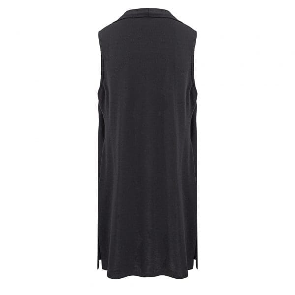 Malia Black Merino Sleeveless Cardigan - Image 3