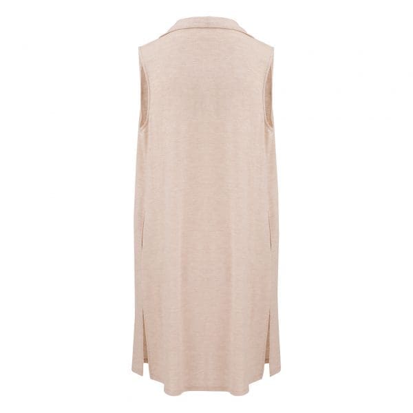 Malia Nude Merino Sleeveless Cardigan - Image 7