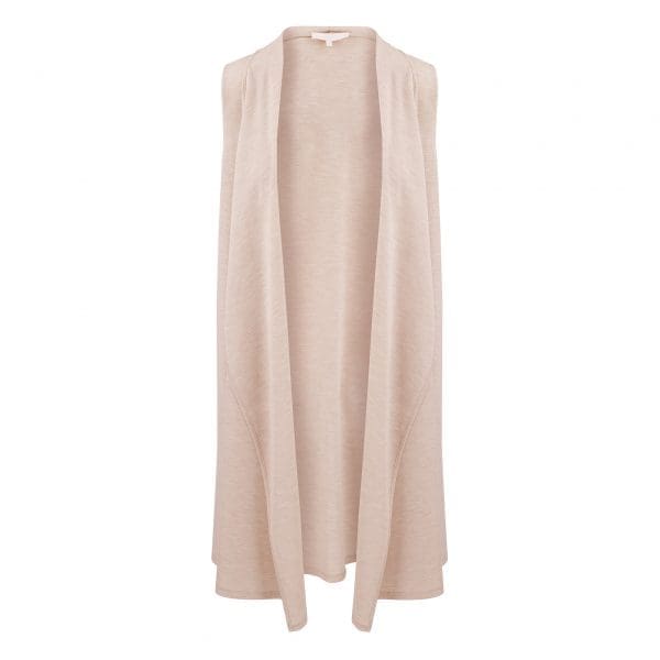 Malia Nude Merino Sleeveless Cardigan - Image 6