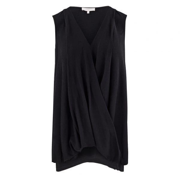 Malia Black Merino Sleeveless Twist Top - Image 3