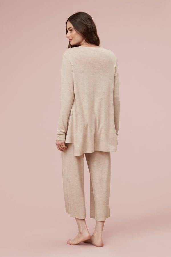 Malia Nude Merino Crop Trouser - Image 2