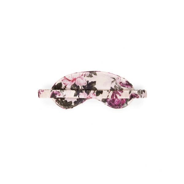Blush Floral Silk Satin Printed Eye Mask - Image 2