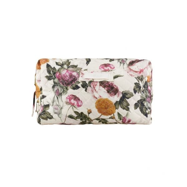 Blush Floral Quilted Make Up Bag