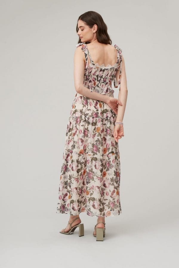 Zia Blush Print Smock Tie Dress - Image 3