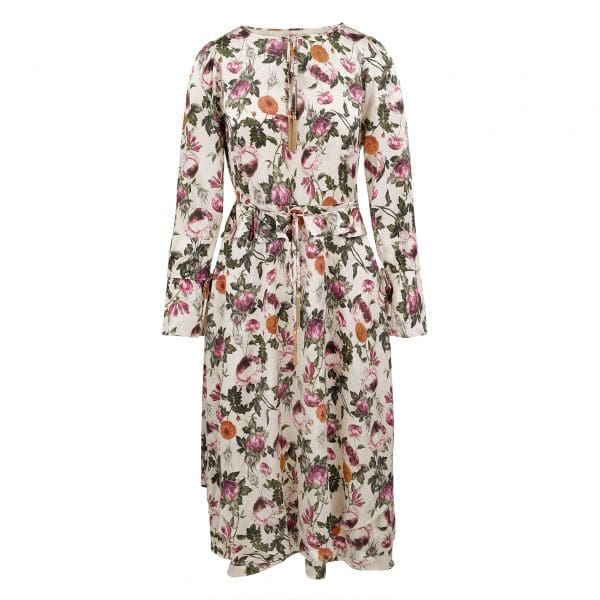 Ophelia Print Silk Satin Knee Dress - Image 4
