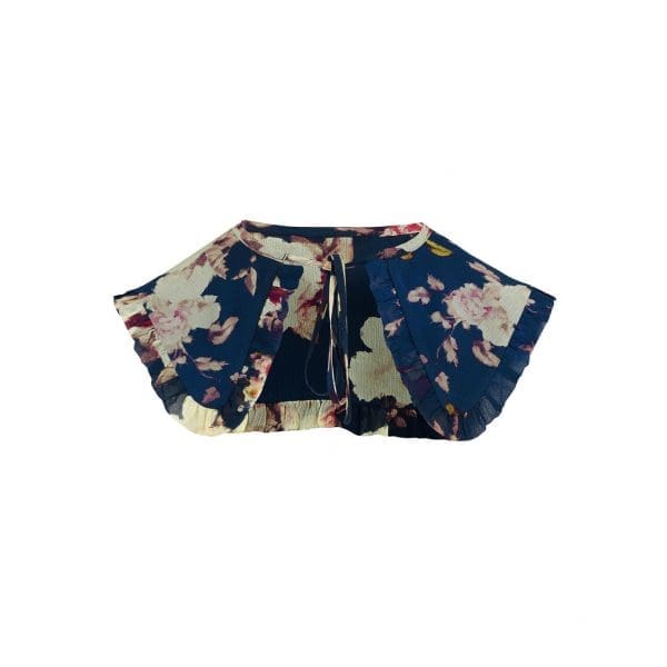 Midnight Floral Print Ruffle Collar - Image 3