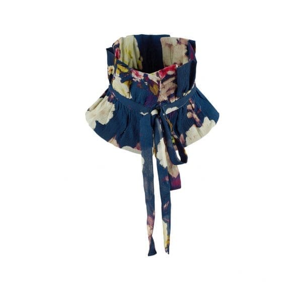 Midnight Floral Print Stand Collar - Image 2