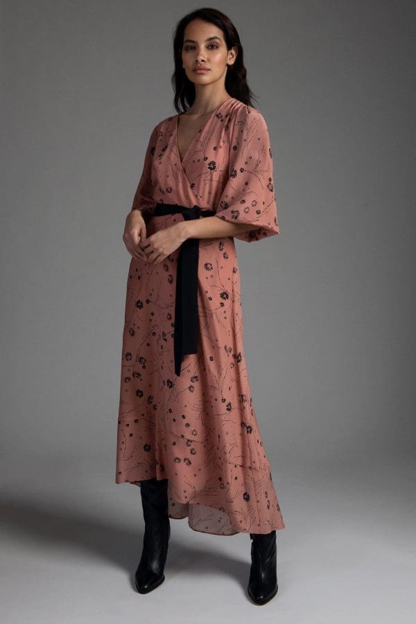 Leilani Tea Rose Print Midi Dress