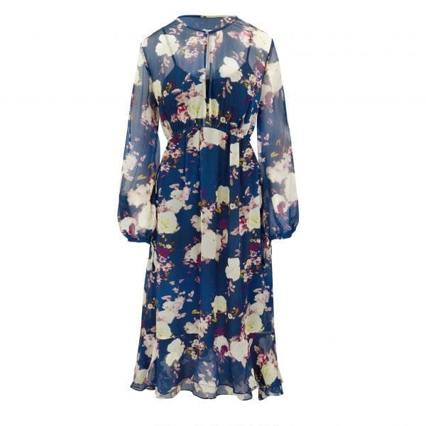 Isla Midnight Floral Print Knee Dress - Image 3