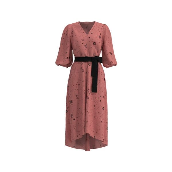 Leilani Tea Rose Print Knee Dress - Image 2