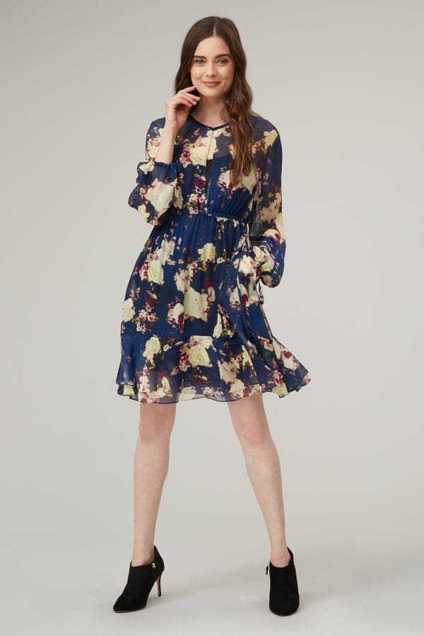 Isla Midnight Floral Print Tunic Dress