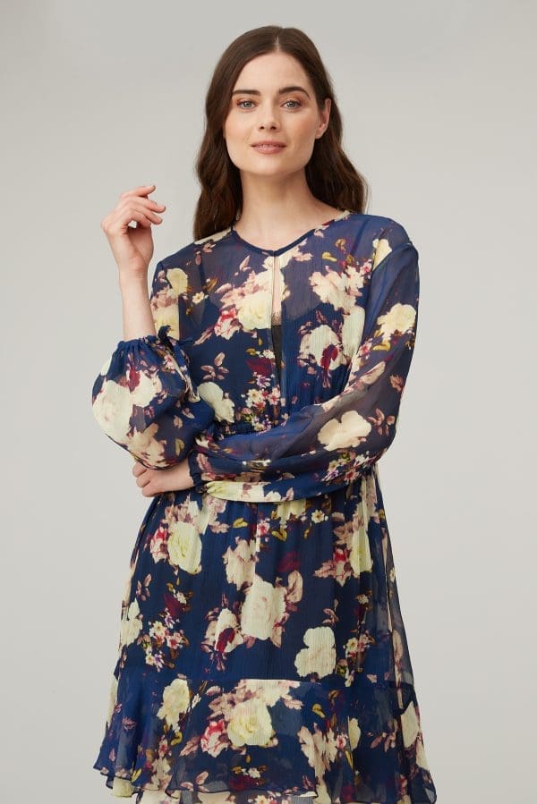 Isla Midnight Floral Print Tunic Dress - Image 4