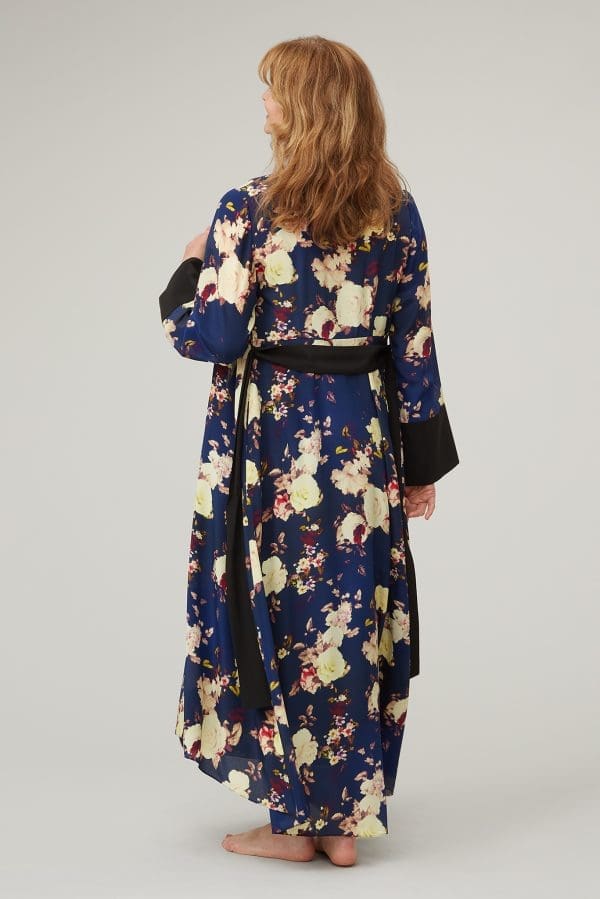 Sakura Midnight Floral Print Kimono Midi - Image 3