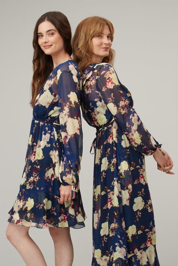 Isla Midnight Floral Print Midi Dress - Image 5