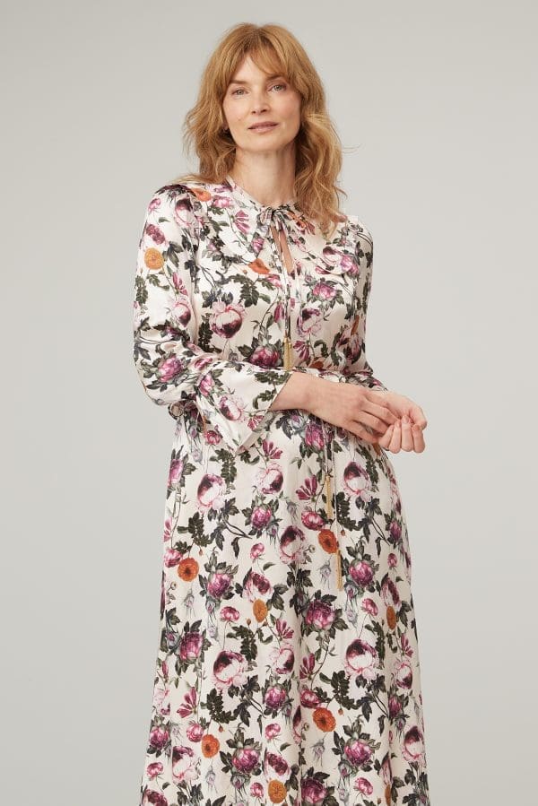 Blush Floral Print Ruffle Collar