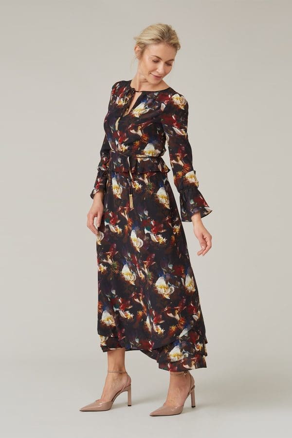 Petrol Rose Ophelia Midi Dress