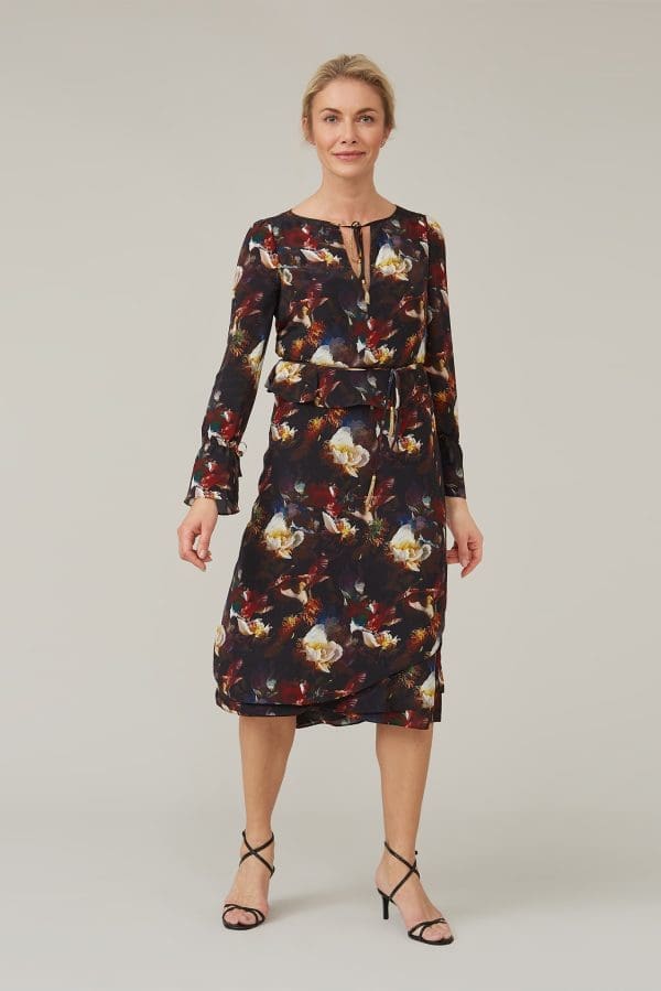 Petrol Rose Ophelia Knee Dress