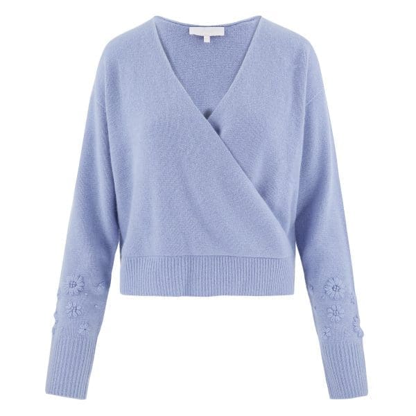 Bluebell Embroidered Wrap Knit Jumper - Image 2
